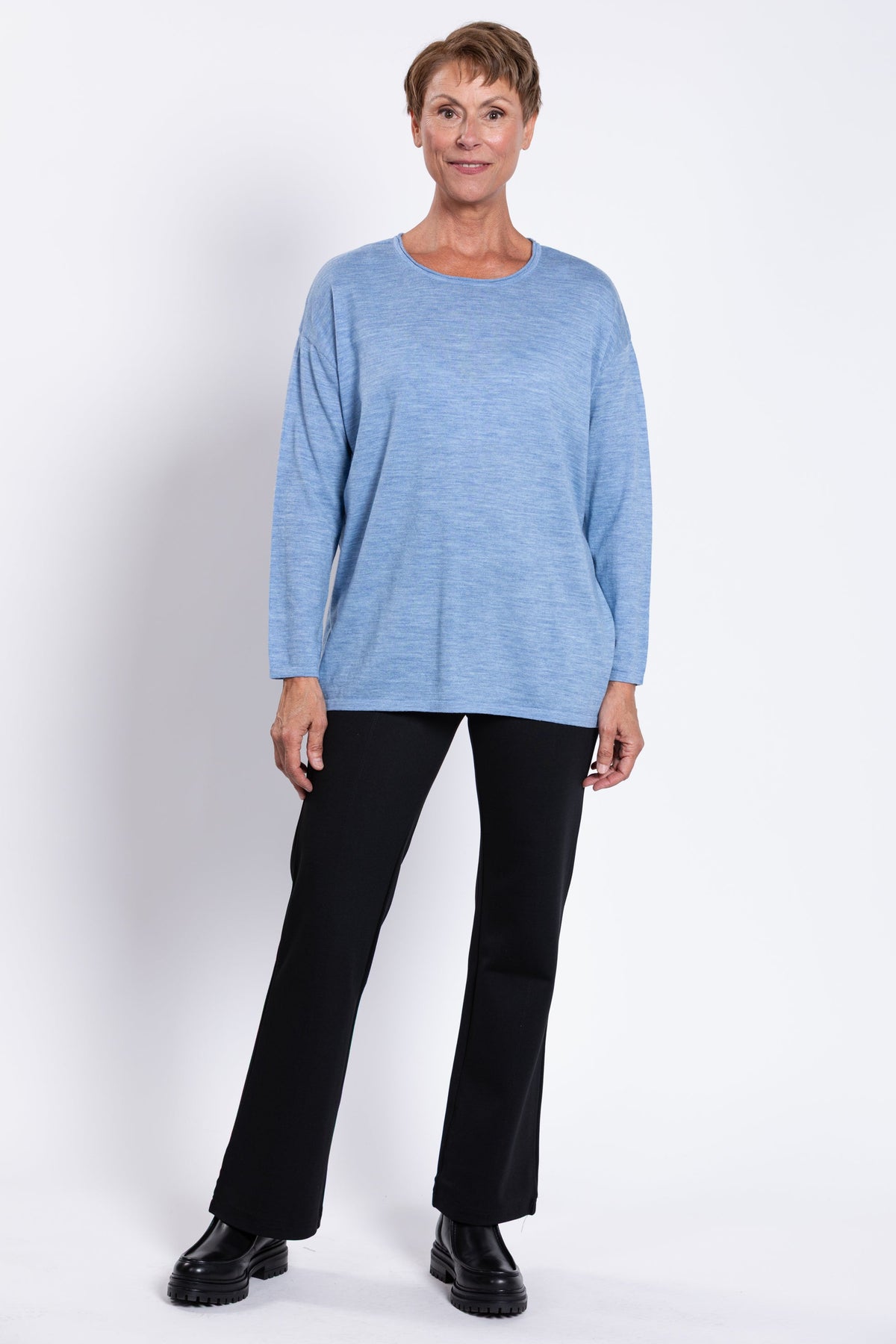 Matera Sweater, Soft Blue, Merino Wool