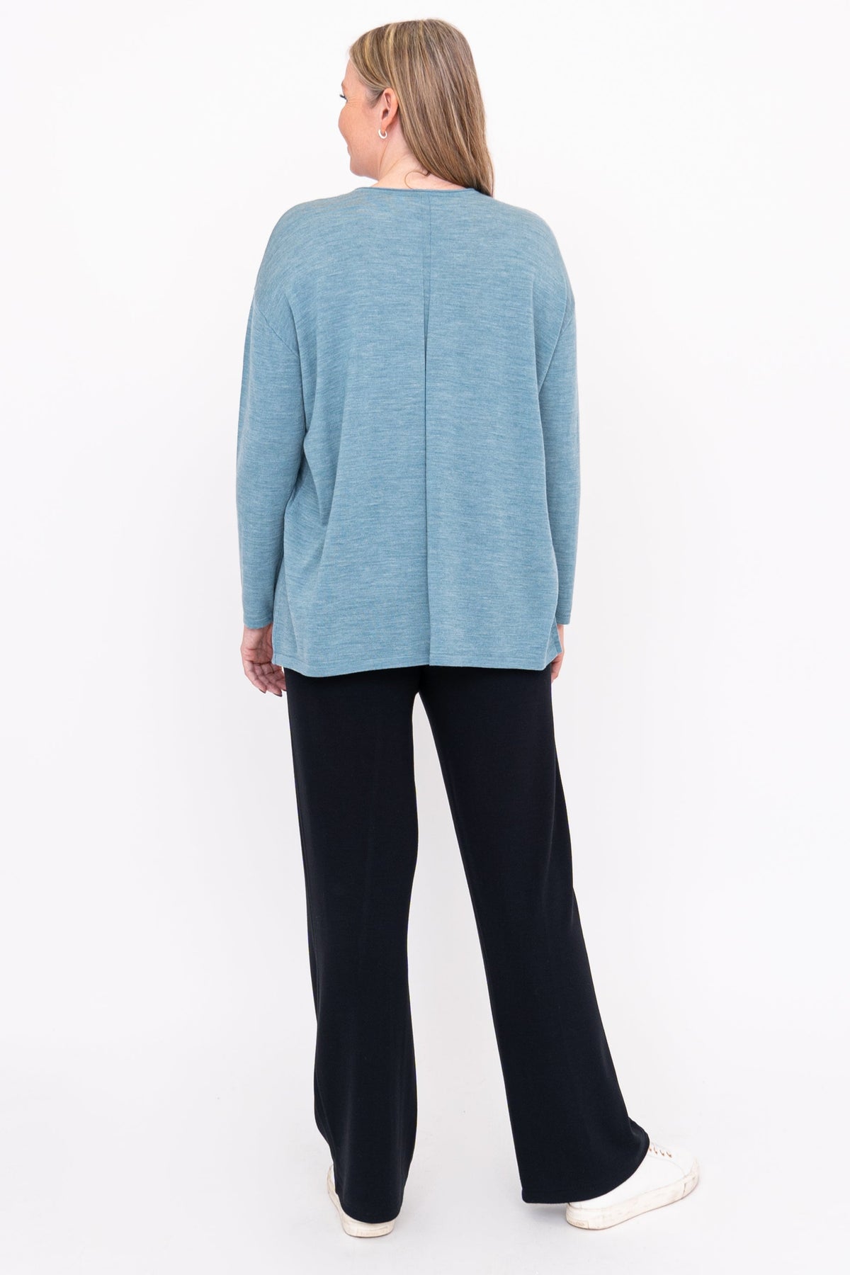 Matera Sweater, Teal Lite, Merino Wool
