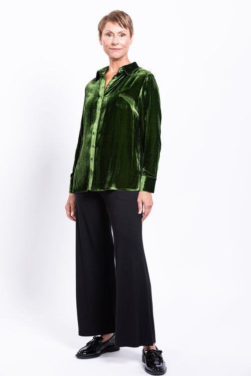 Memory Blouse, Green, Silk Velvet