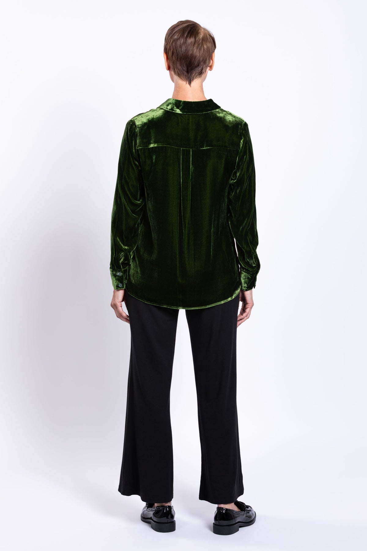 Memory Blouse, Green, Silk Velvet