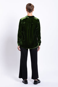 Memory Blouse, Green, Silk Velvet