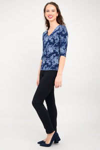 Mia Top, Indigo Roses, Bamboo- Final Sale