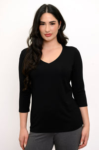 Mia Top, Black, Bamboo