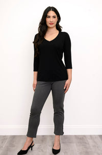 Mia Top, Black, Bamboo
