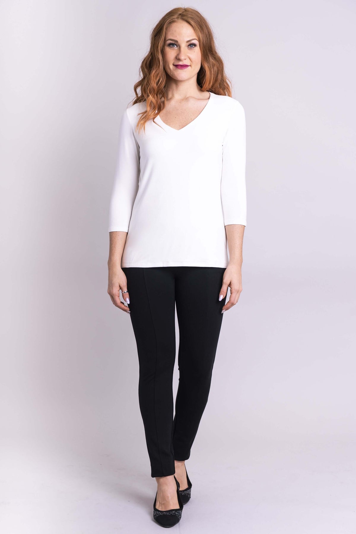 Mia Top, Winter White, Bamboo- Final Sale