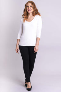 Mia Top, Winter White, Bamboo- Final Sale