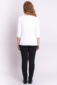 Mia Top, Winter White, Bamboo- Final Sale