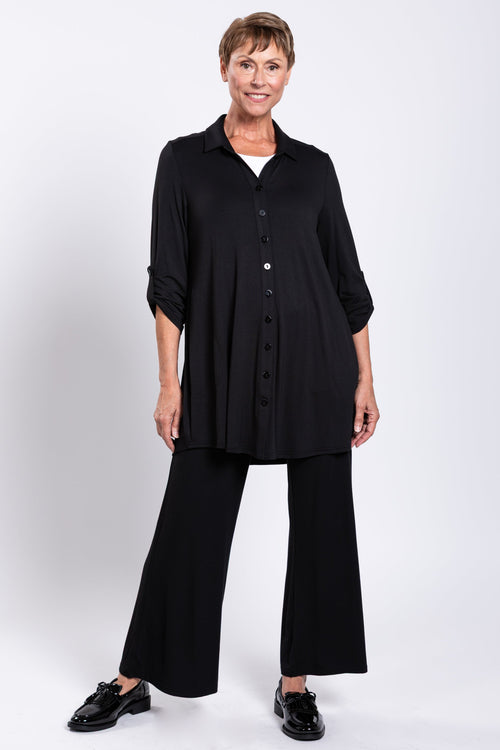 Michele Blouse, Black, French Terry