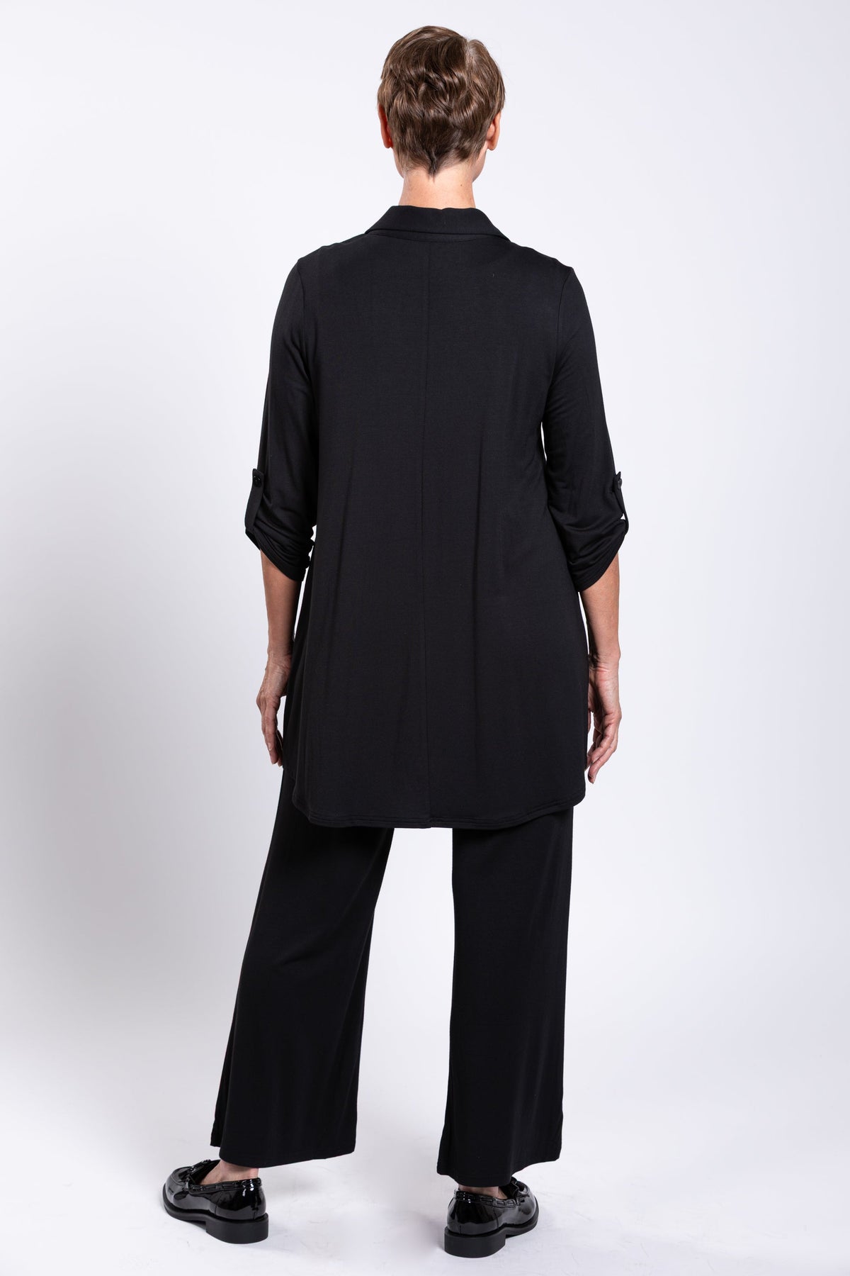 Michele Blouse, Black, French Terry