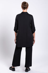 Michele Blouse, Black, French Terry