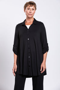 Michele Blouse, Black, French Terry
