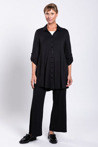 Michele Blouse, Black, French Terry