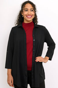 Michele Blouse, Black, French Terry