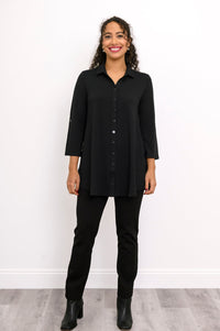 Michele Blouse, Black, French Terry