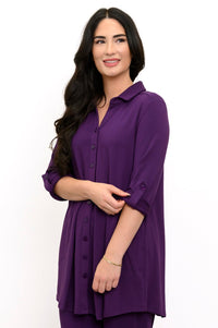 Michele Blouse, Royale Purple, French Terry