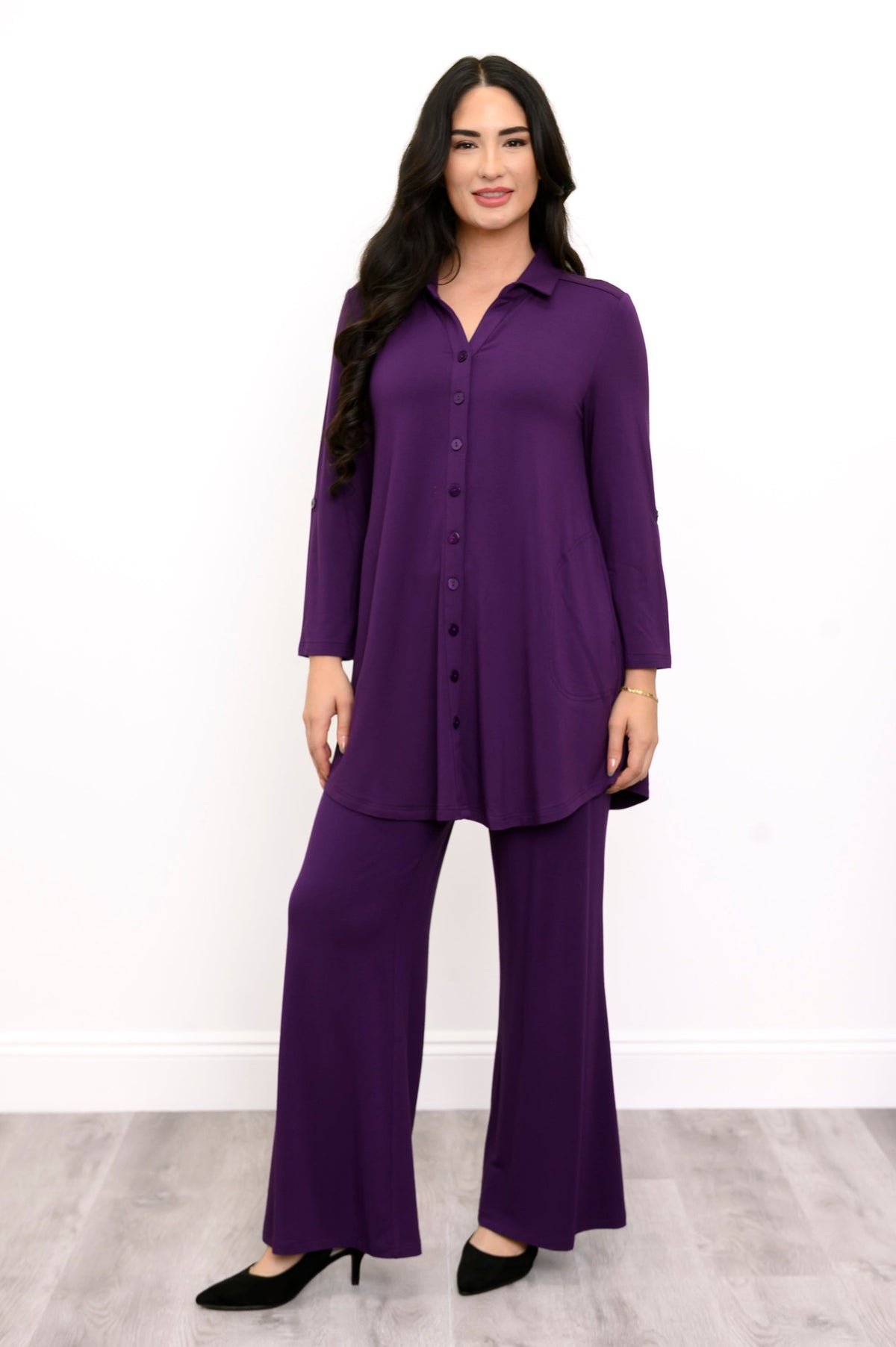 Michele Blouse, Royale Purple, French Terry