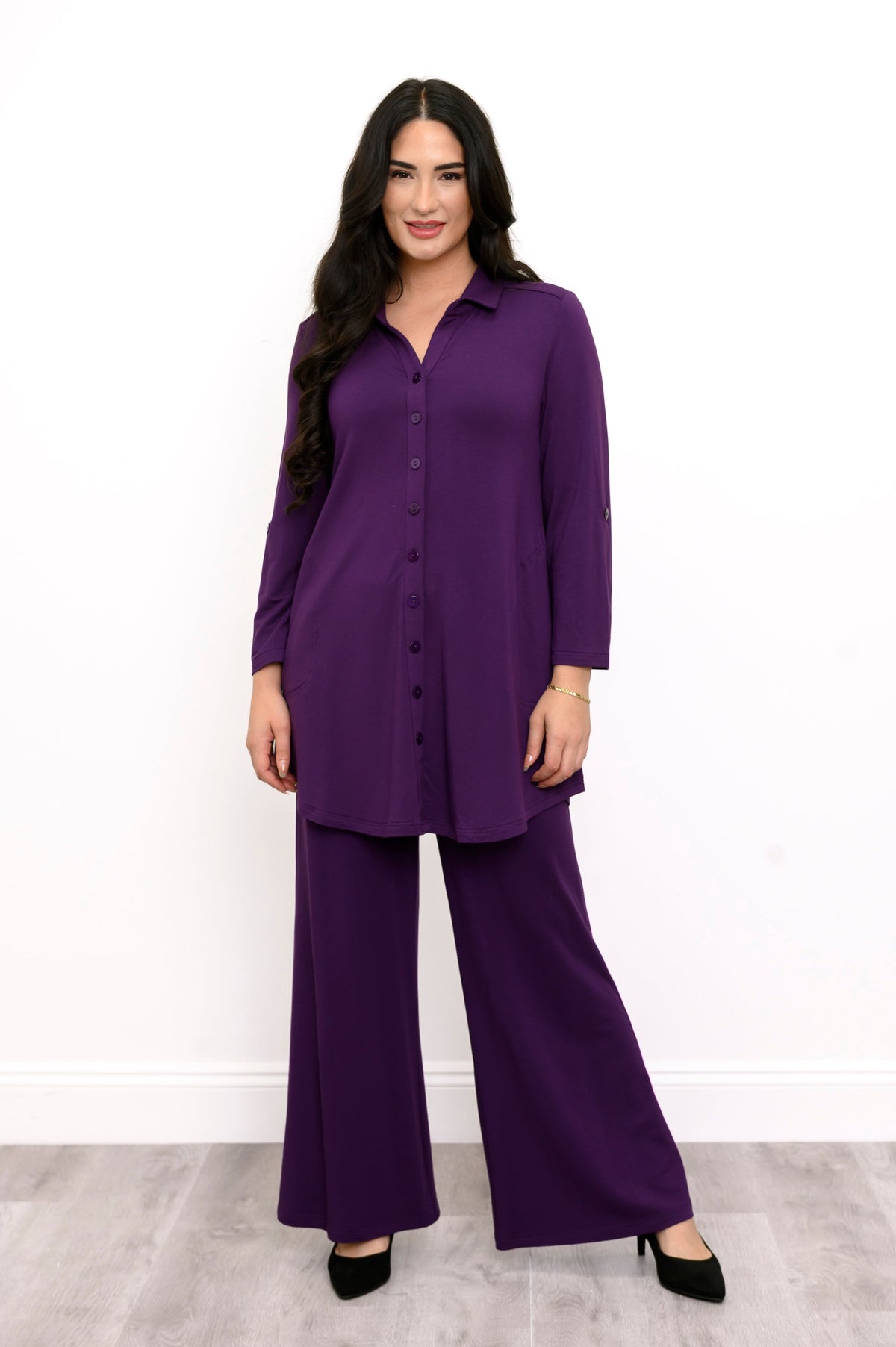 Michele Blouse, Royale Purple, French Terry