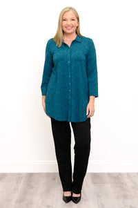 Michele Blouse, Teal Empire, Bamboo