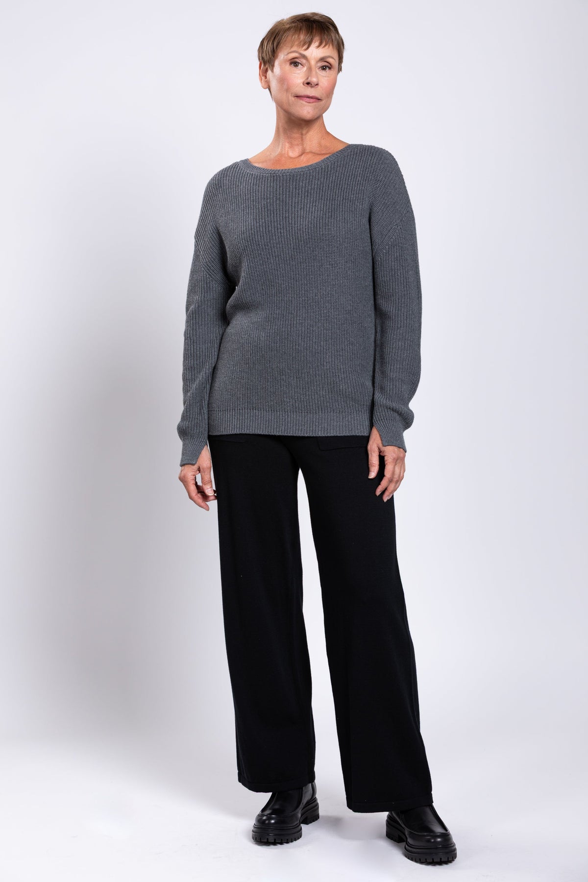 Mission Sweater, Charcoal, Cotton