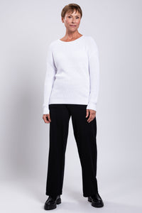 Mission Sweater, White, Cotton