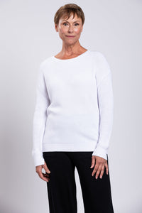 Mission Sweater, White, Cotton