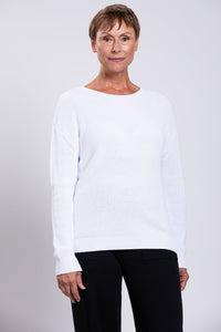Mission Sweater, White, Cotton