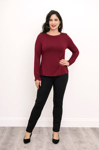 Mona Top, Burgundy, Bamboo