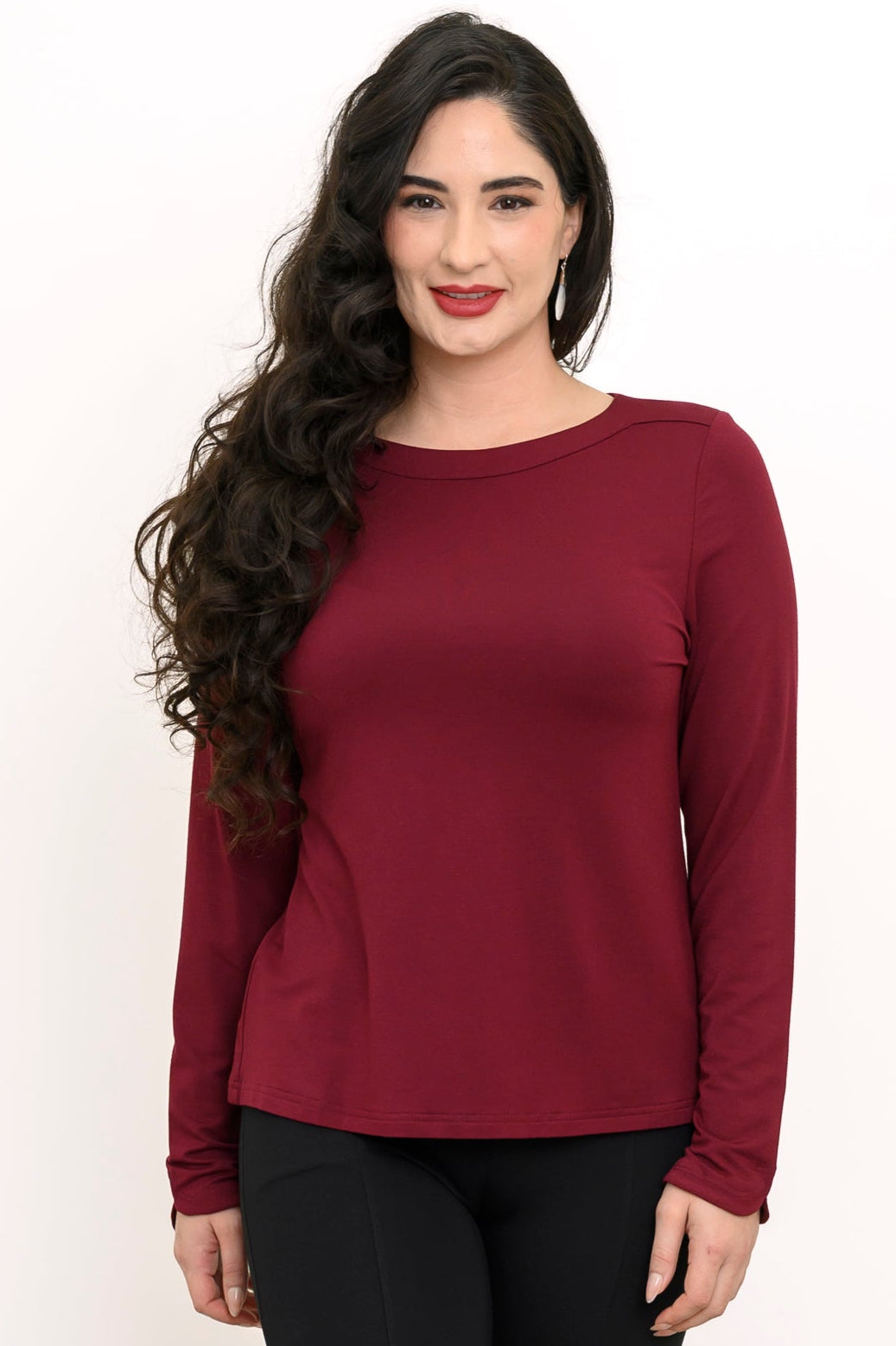 Mona Top, Burgundy, Bamboo