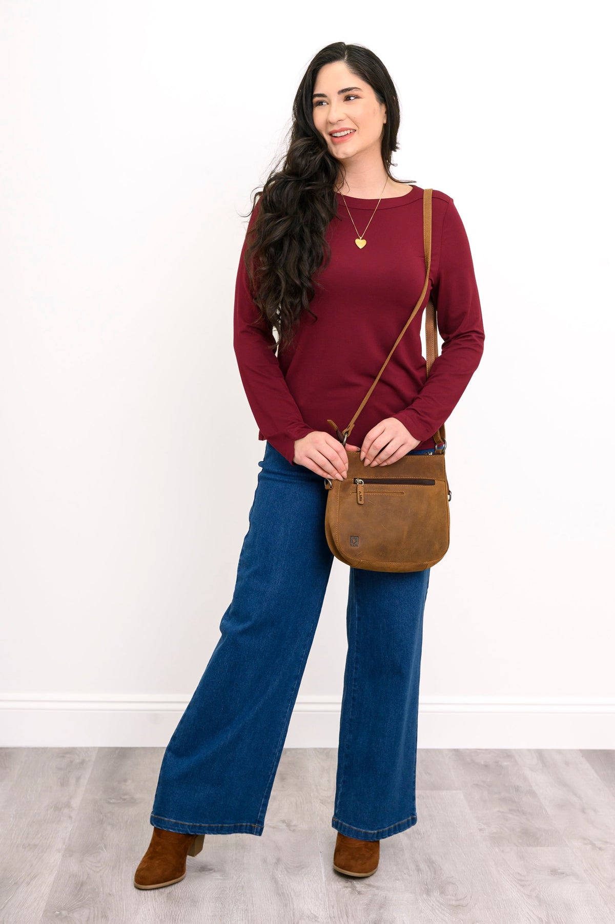 Mona Top, Burgundy, Bamboo