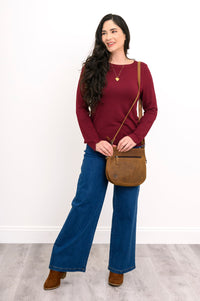 Mona Top, Burgundy, Bamboo