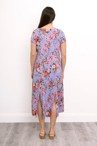 Morgan Dress, Red Rosebud, Linen Bamboo