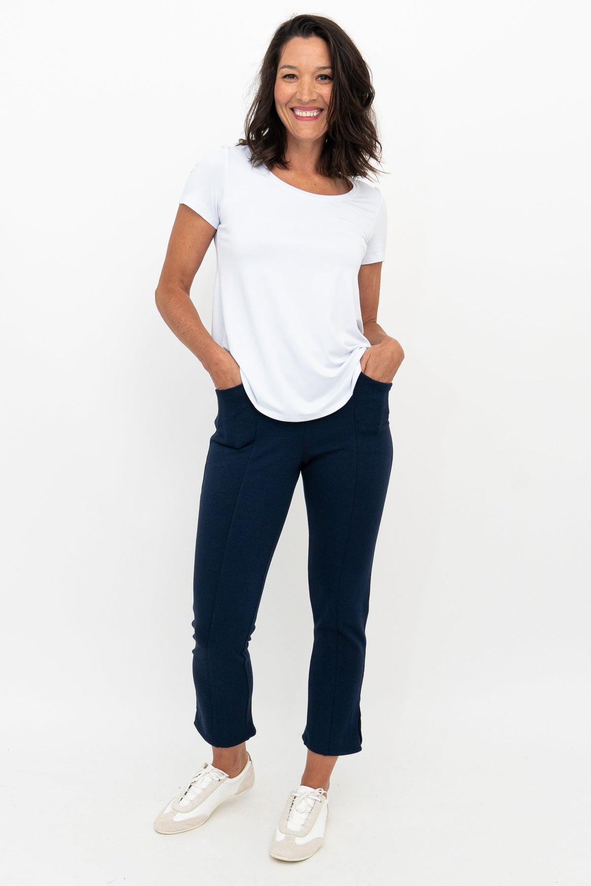 Nadine Crop, Indigo, Modal