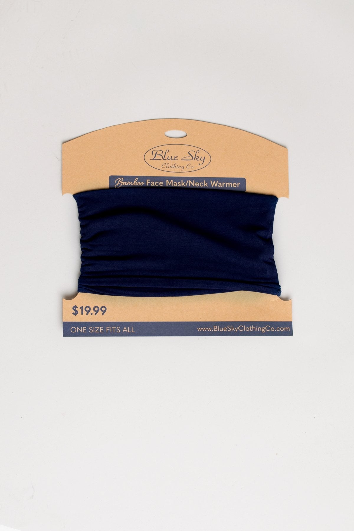 Indigo blue neck warmer/face cover mask.