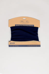 Indigo blue neck warmer/face cover mask.