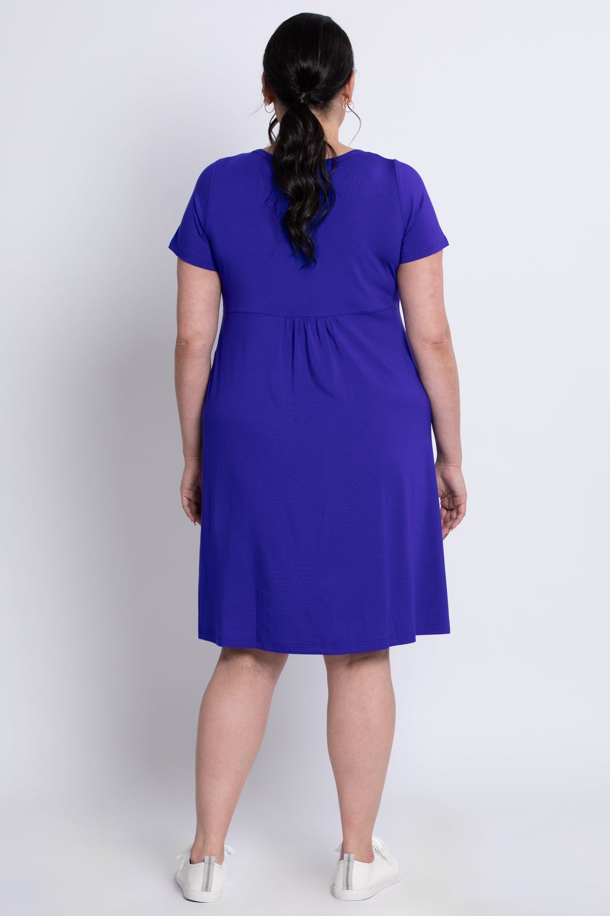 Nelly Short Sleeve Dress, Violet, Bamboo