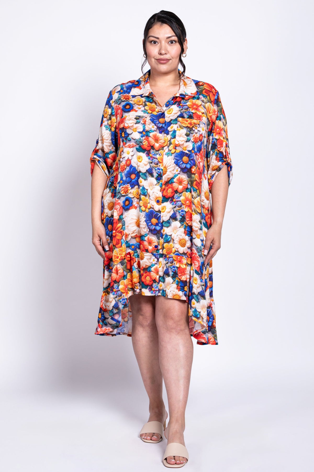 Nora Dress, Violet Crochet, Linen Bamboo