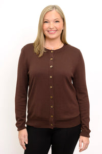 Oakly Sweater, Chocolate, Cotton