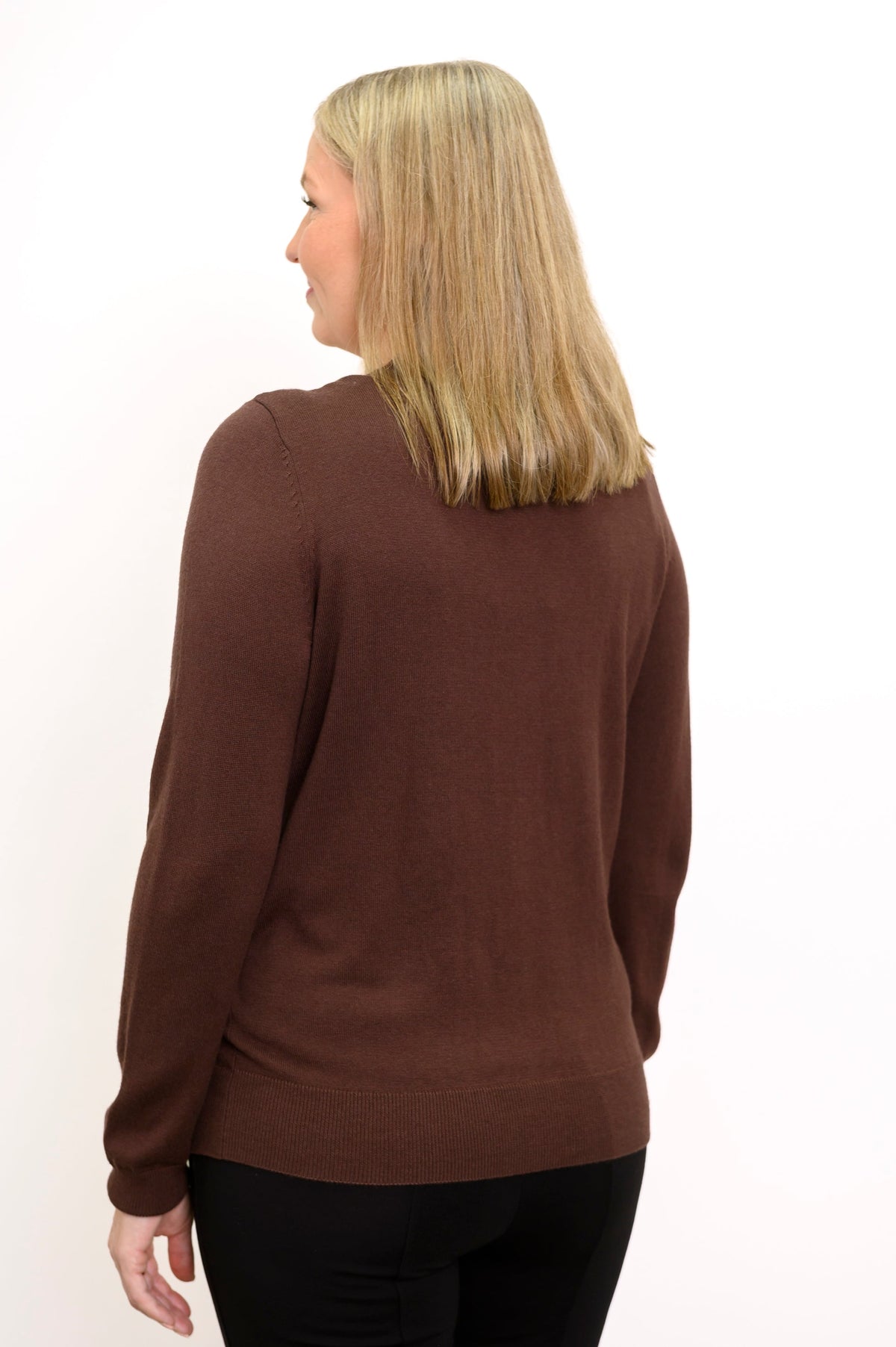 Oakly Sweater, Chocolate, Cotton
