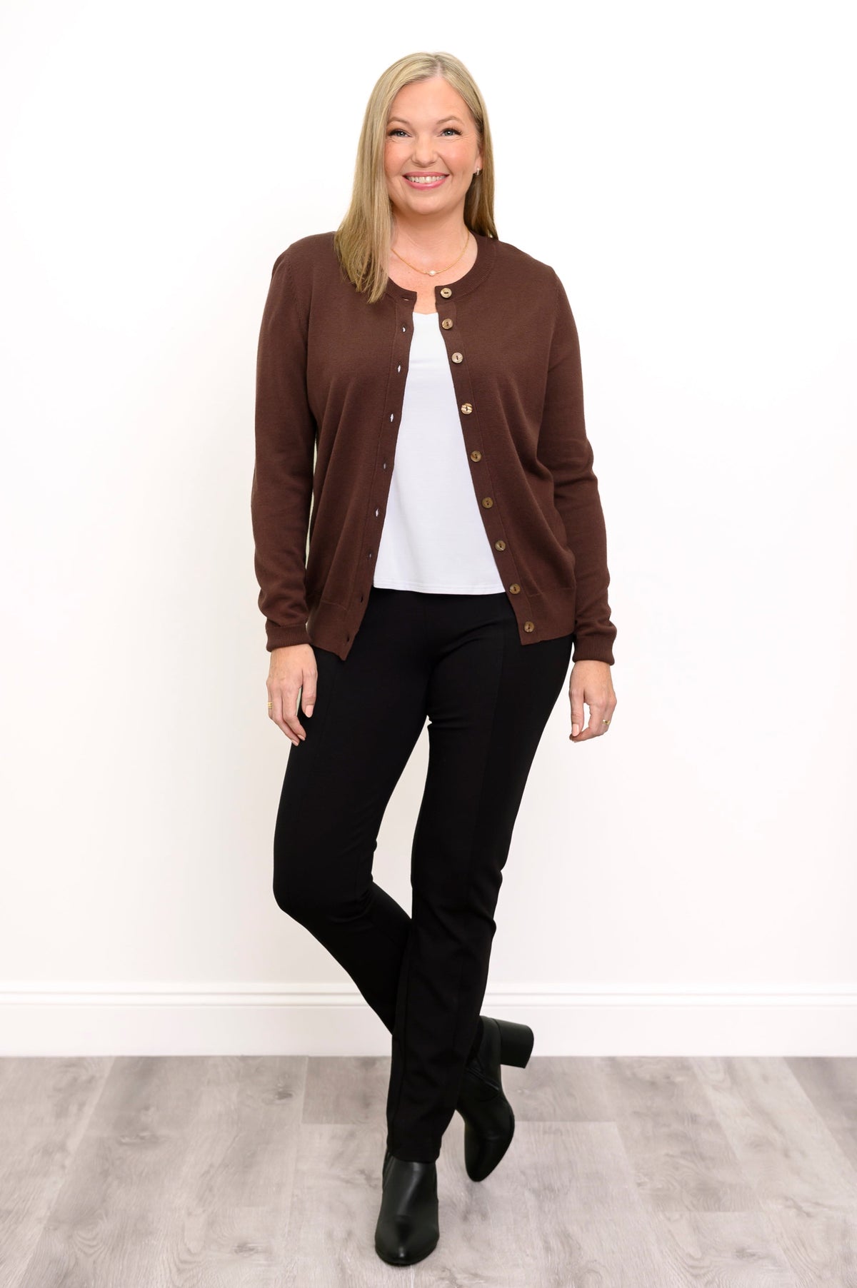 Oakly Sweater, Chocolate, Cotton