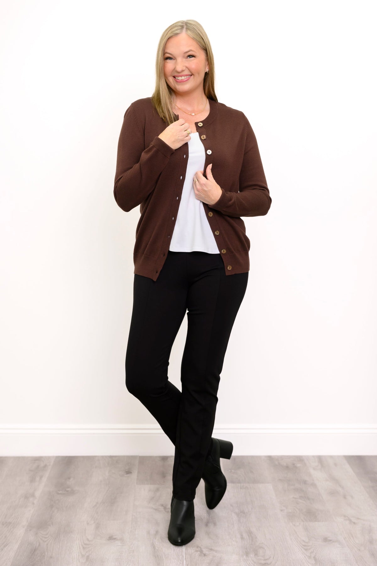 Oakly Sweater, Chocolate, Cotton