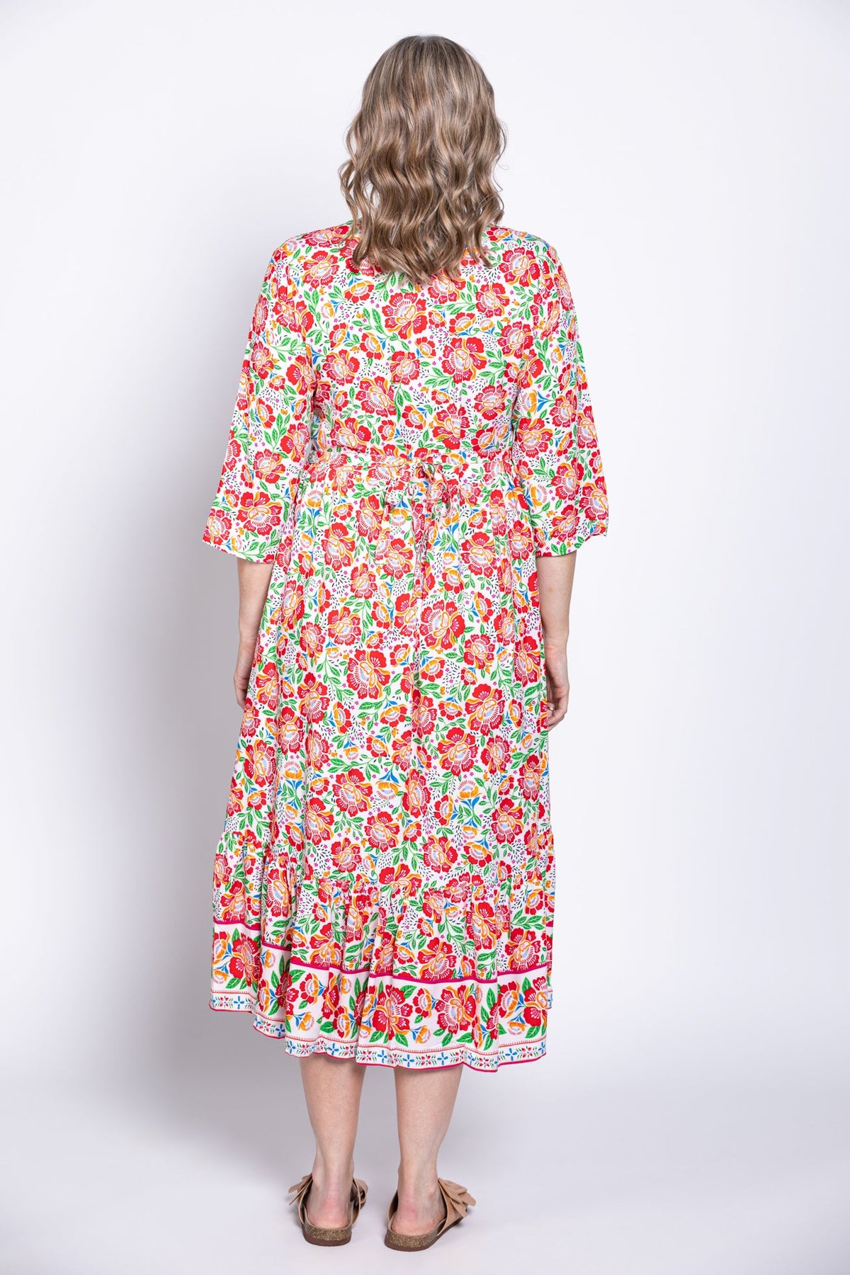 Oma Dress, Crimson Bloom