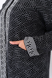 Oslo Cardigan, Black and White, Cotton