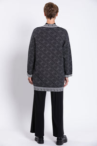 Oslo Cardigan, Black and White, Cotton