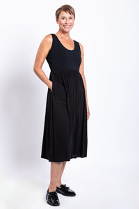 Paloma Dress, Black, Linen Bamboo