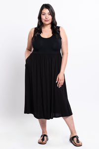Paloma Dress, Black, Linen Bamboo