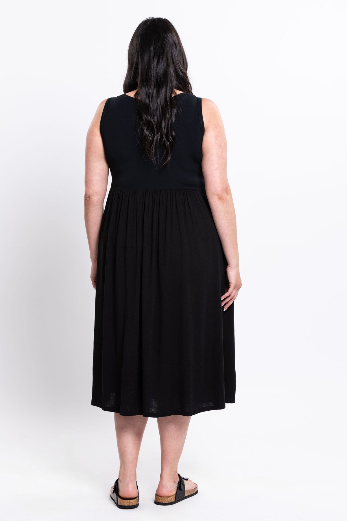 Paloma Dress, Black, Linen Bamboo