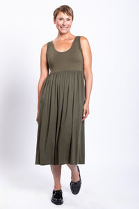 Paloma Dress, Khaki, Linen Bamboo