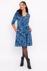 Pamela 3/4 Dress, Cobalt Fossil, Bamboo