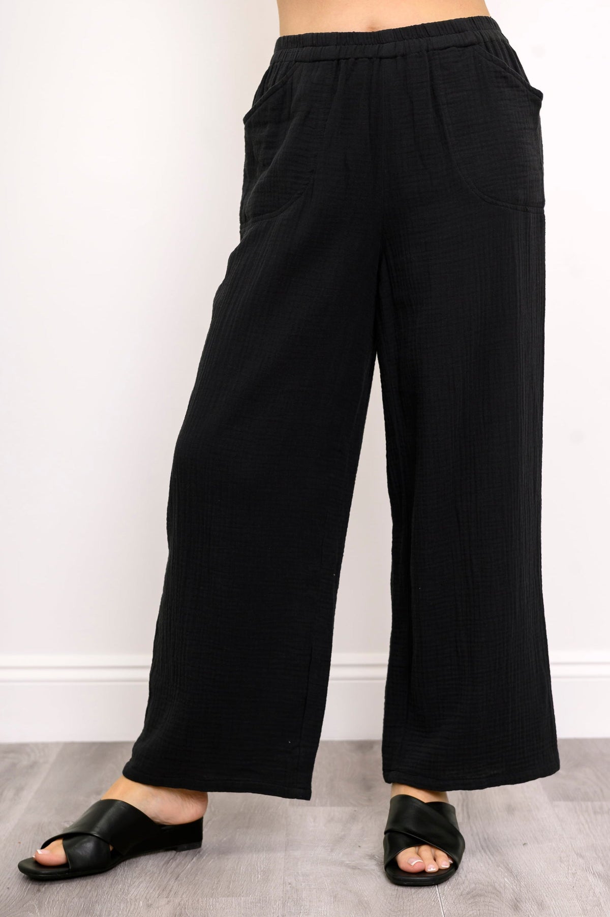 Parker Pant, Black, Cotton Gauze