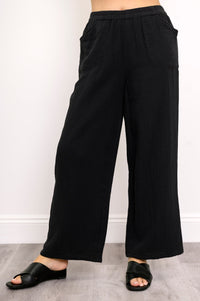 Parker Pant, Black, Cotton Gauze